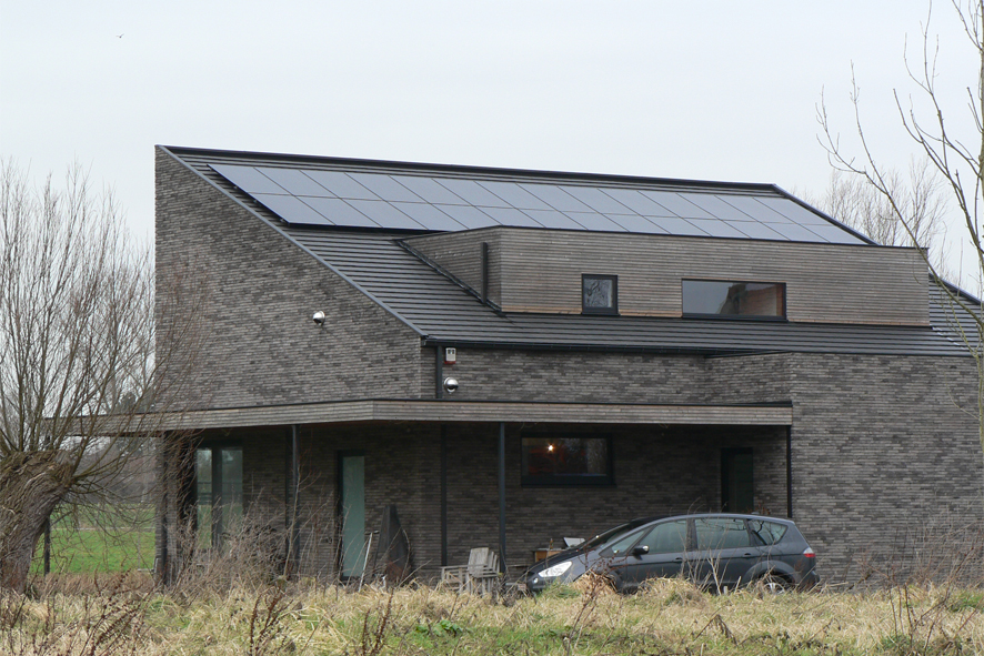 Laag-energie nieuwbouw met zonnepanelen